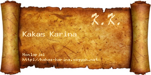 Kakas Karina névjegykártya